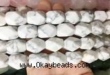 NGBS168 15 inches 13*18mm faceted nuggets white howlite gemstone beads