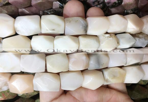 NGBS175 15 inches 13*18mm faceted nuggets pink opal gemstone beads