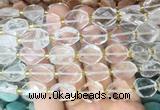 NGBS188 15 inches 10*14mm - 12*16mm faceted freeform white crystal beads