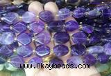 NGBS190 15 inches 10*14mm - 12*16mm faceted freeform amethyst beads