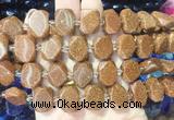 NGBS201 15 inches 10*14mm - 12*16mm faceted freeform golden sandstone beads