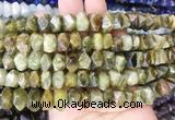 NGBS211 15 inches 8*12mm - 10*14mm faceted nuggets green garnet beads