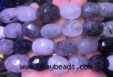 NGBS30 15 inches 12*16 - 13*18mm faceted nuggets black rutilated quartz beads