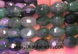 NGBS33 15 inches 12*16 - 13*18mm faceted nuggets green strawberry quartz beads