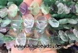 NGBS70 15 inches 13*18mm - 15*20mm faceted freeform fluorite beads