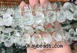 NGBS72 15 inches 13*18mm - 15*20mm faceted freeform green crystal beads