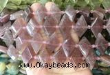 NGBS93 15 inches 13*22mm - 15*25mm faceted marquise strawberry quartz beads