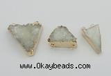 NGC1008 20*30mm – 30*35mm triangle druzy quartz connectors