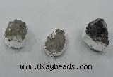 NGC102 18*25mm - 25*35mm freeform druzy agate connectors wholesale