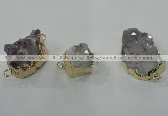 NGC103 18*25mm - 25*35mm freeform druzy agate connectors wholesale