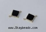 NGC1032 12*12mm diamond agate gemstone connectors wholesale