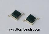 NGC1033 12*12mm diamond agate gemstone connectors wholesale