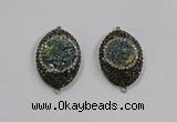 NGC1109 25*35mm oval druzy agate connectors wholesale