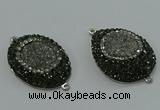 NGC1148 25*35mm freeform druzy agate connectors wholesale