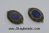 NGC1160 25*35mm oval lapis lazuli gemstone connectors wholesale