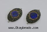 NGC1164 25*35mm oval lapis lazuli gemstone connectors wholesale