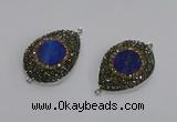 NGC1165 25*35mm teardrop lapis lazuli gemstone connectors wholesale