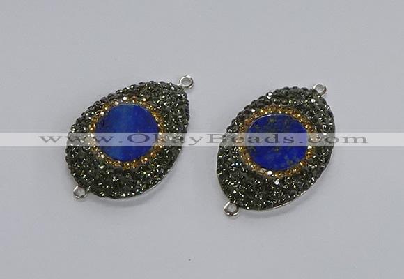 NGC1166 25*35mm freeform lapis lazuli gemstone connectors wholesale