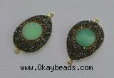 NGC1176 25*35mm teardrop Australia chrysoprase connectors wholesale