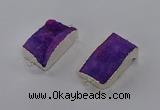 NGC1182 20*30mm - 22*35mm rectangle druzy agate connectors