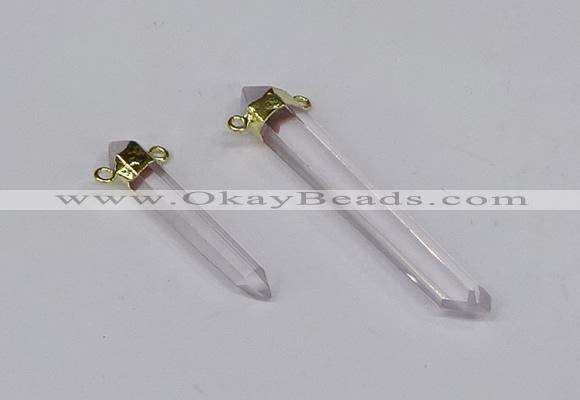 NGC1198 8*35mm - 10*60mm sticks white crystal connectors wholesale