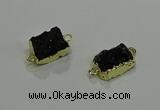 NGC1228 10*14mm - 12*16mm rectangle druzy agate gemstone connectors