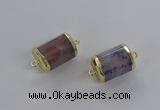 NGC1262 15*20mm faceted tube agate gemstone connectors wholesale