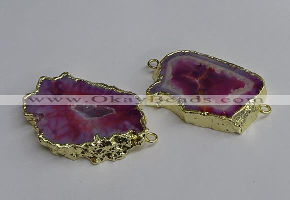 NGC1303 25*35mm - 35*45mm freeform druzy agate connectors