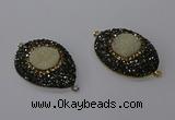 NGC1336 25*35mm oval & teardrop druzy agate gemstone connectors