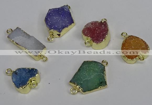 NGC1370 12*16mm - 18*25mm druzy agate connectors wholesale