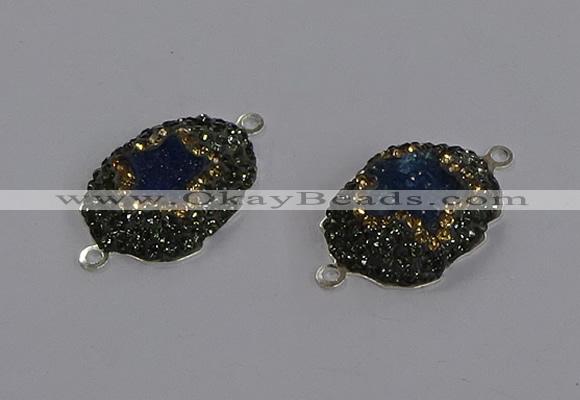 NGC1390 18*25mm freeform druzy agate connectors wholesale