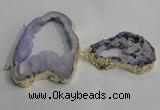 NGC144 40*50mm - 55*70mm freeform plated druzy agate connectors