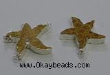 NGC1456 28mm - 30mm starfish fossil coral connectors wholesale