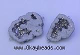 NGC1472 28*35mm - 40*45mm freeform plated druzy agate connectors