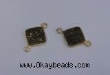 NGC1530 12*12mm diamond druzy quartz gemstone connectors wholesale