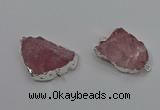 NGC1559 18*25mm - 30*35mm freeform rose quartz connectors