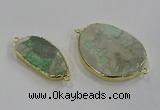 NGC1710 18*25mm - 30*40mm freeform green gemstone connectors