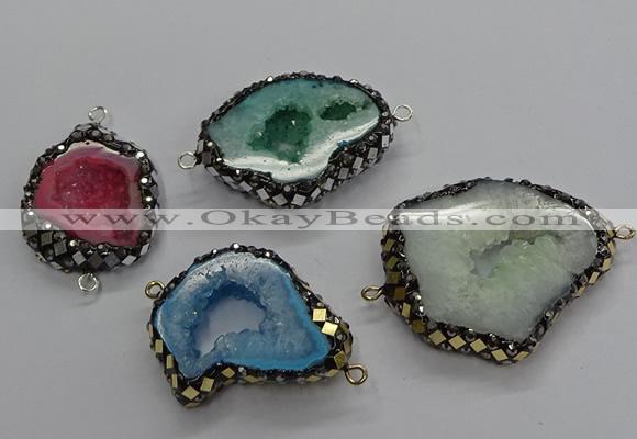 NGC1729 20*30mm - 30*40mm freeform druzy agate connectors