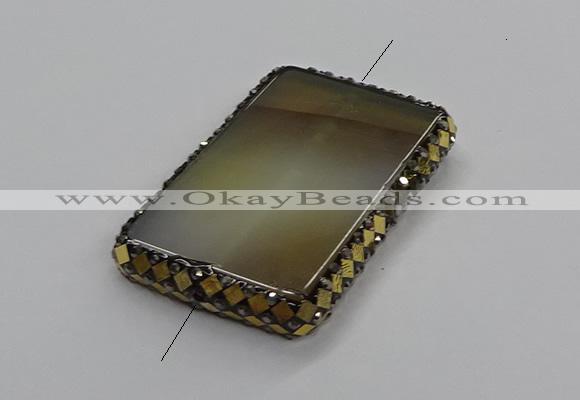 NGC1776 35*55mm - 40*60mm rectangle agate connectors wholesale