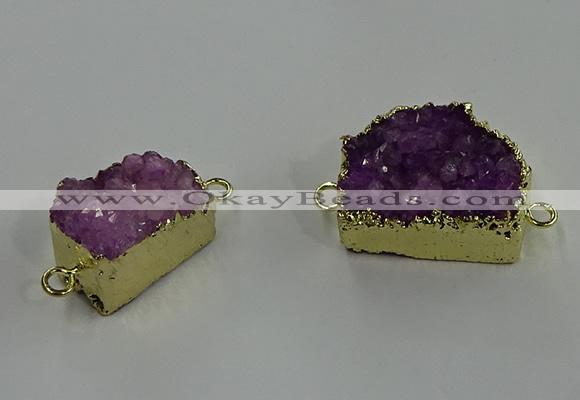 NGC1792 15*20mm - 22*30mm freeform druzy agate connectors