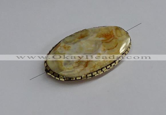 NGC1886 30*40mm - 30*45mm oval agate gemstone connectors