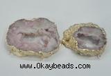 NGC202 50*60mm - 55*75mm freeform druzy agate connectors