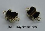 NGC220 10*12mm tiger eye gemstone connectors wholesale