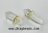 NGC266 15*45mm - 18*50mm faceted nuggets white crystal connectors