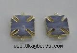 NGC275 26*26mm - 28*28mm blue lace agate gemstone connectors