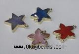 NGC286 24*26mm star agate gemstone connectors wholesale