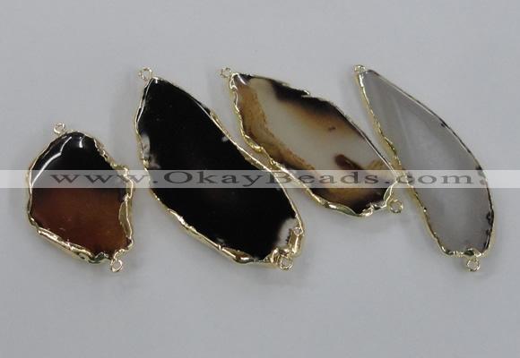 NGC315 25*35mm - 25*55mm freeform agate gemstone connectors