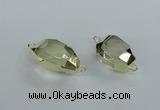 NGC338 15*20mm - 18*25mm faceted nuggets yellow quartz connectors