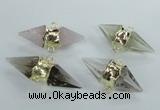 NGC349 18*30mm - 15*45mm faceted bicone mixed quartz connectors