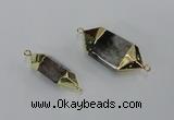 NGC414 10*25mm - 15*35mm faceted nuggets green phantom quartz connectors